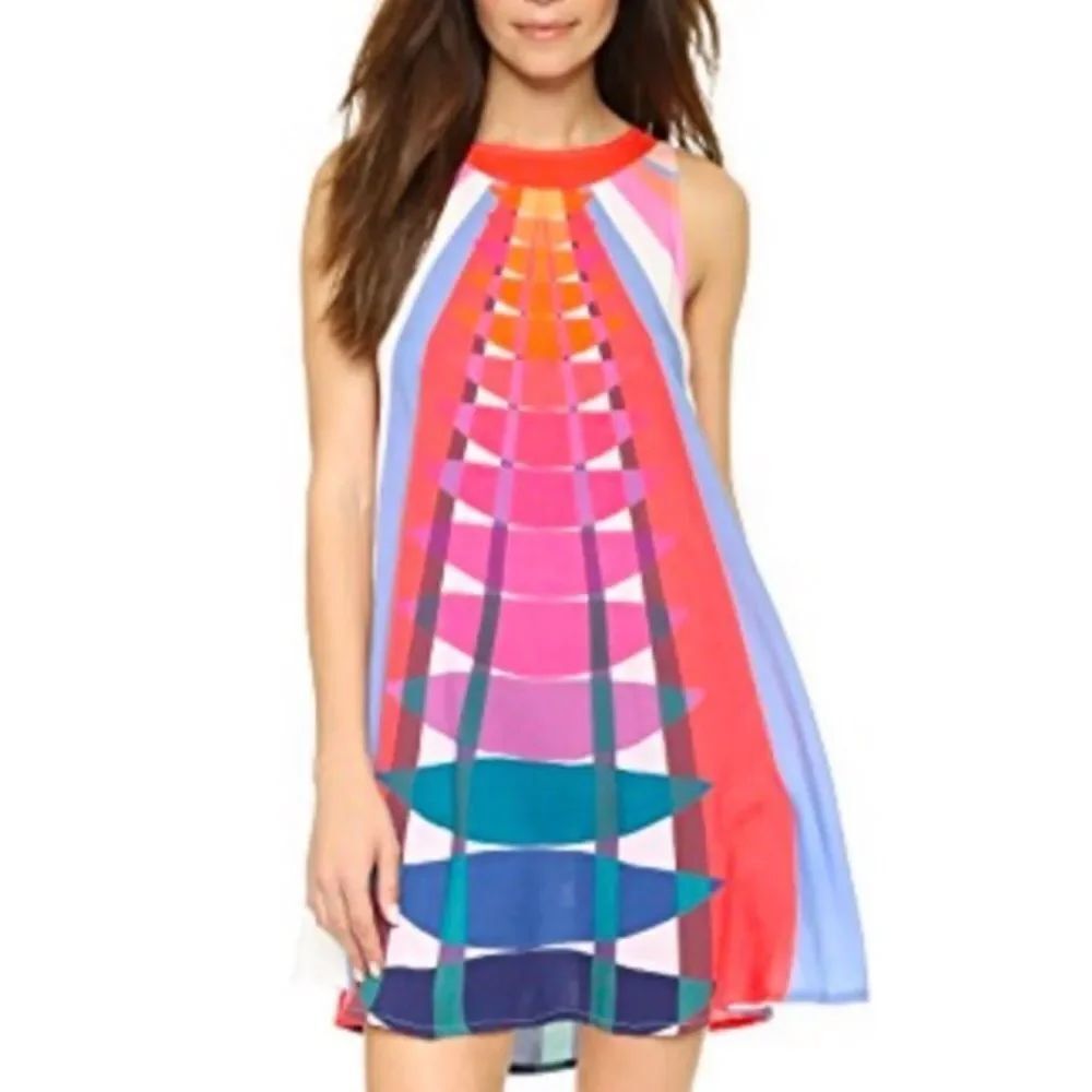 MARA HOFFMAN | Colorblock Geometric Sleeveless Shift Dress Women’s Size X-Small
